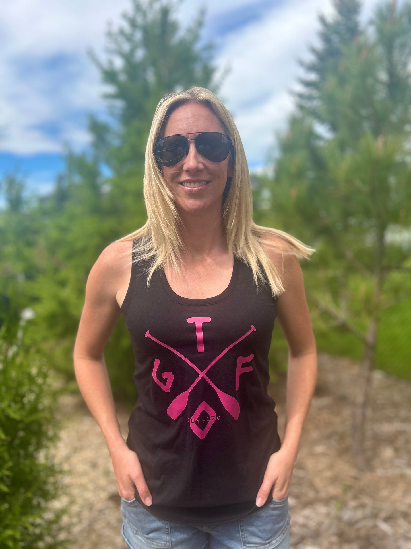 Without A Paddle - Ladies Racerback Tank - More Colour Options