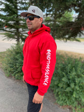 Load image into Gallery viewer, red unisex hoodie, ladies, men, #endthesilnce, gtf outside, gtfo
