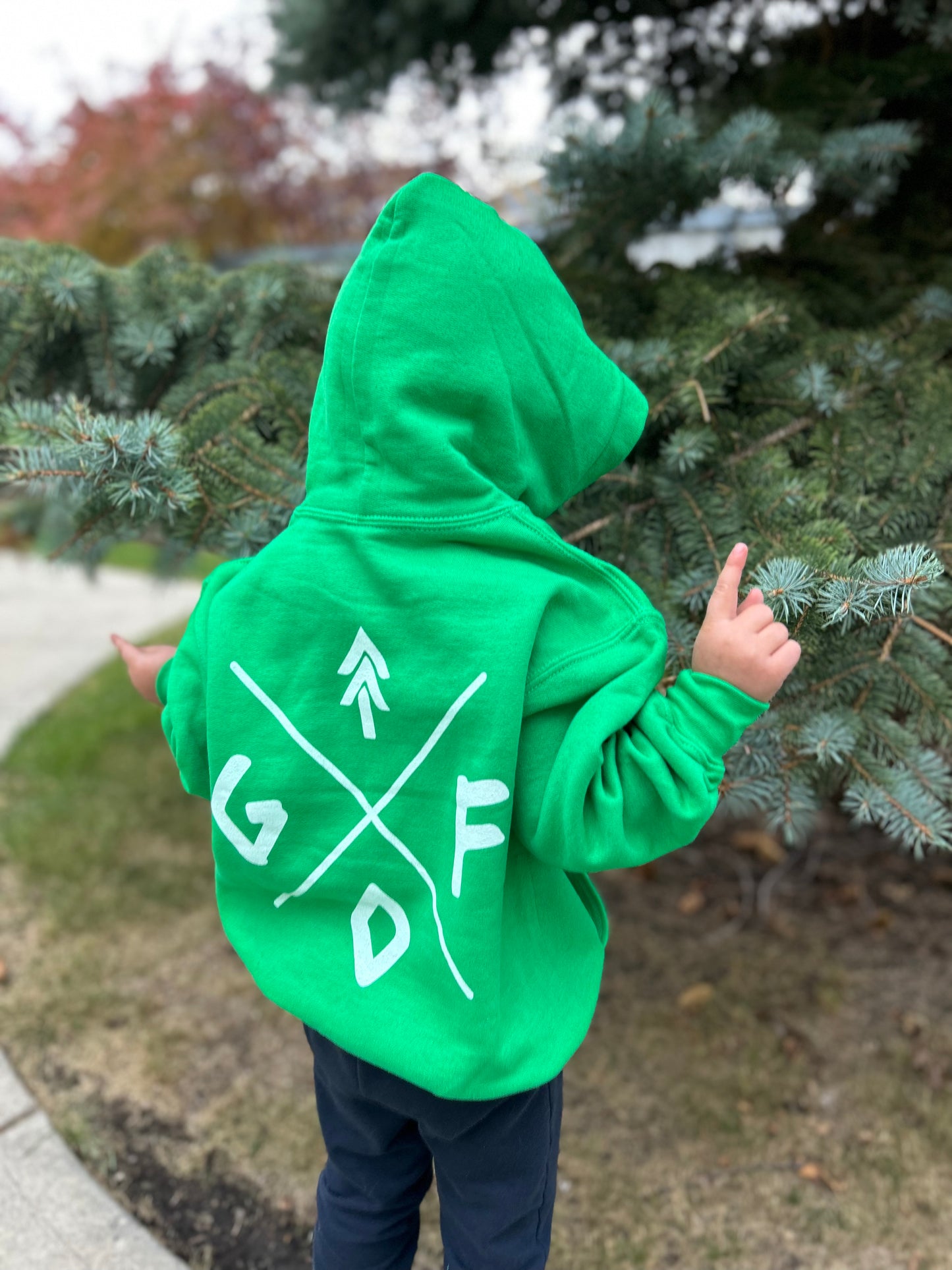 green youth hoodie