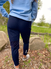 Load image into Gallery viewer, navy unisex joggers. gtfo. gtf outside.
