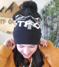 Load image into Gallery viewer, toque with pom pom, black toque, gtfoutside
