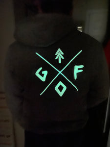 glow in the dark gtfo unisex hoodie. gtf outside. ladies. men.