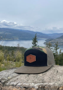camo black hat with flat brim mesh back brown get the f outside patch. gtfo. gtf outside.