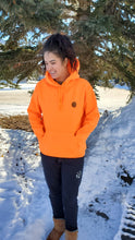 Load image into Gallery viewer, bright orange unisex hoodie. neon orange hoodie. ladies. men. gtf outside. gtfo.
